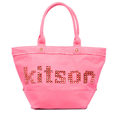 kitson  晶透串珠大托特包 PINK