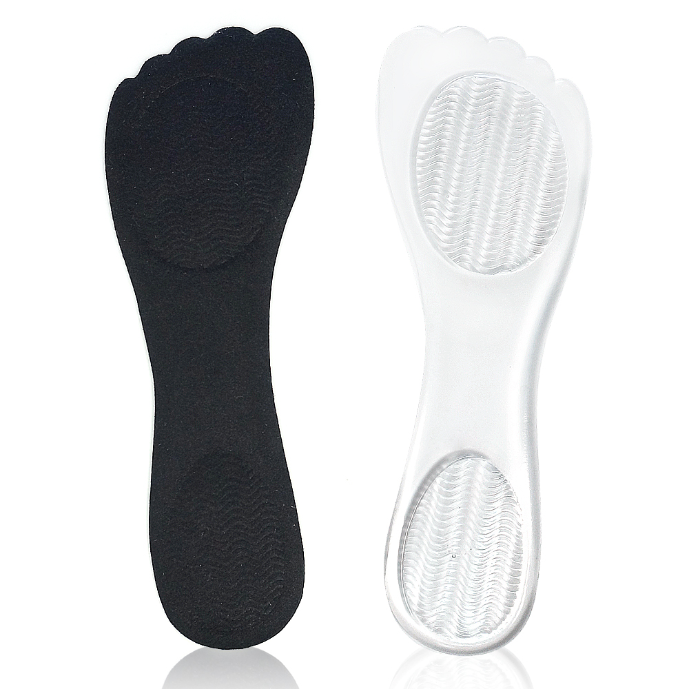足的美形  晶透系列-腳ㄚ型矽膠7分墊(2雙)