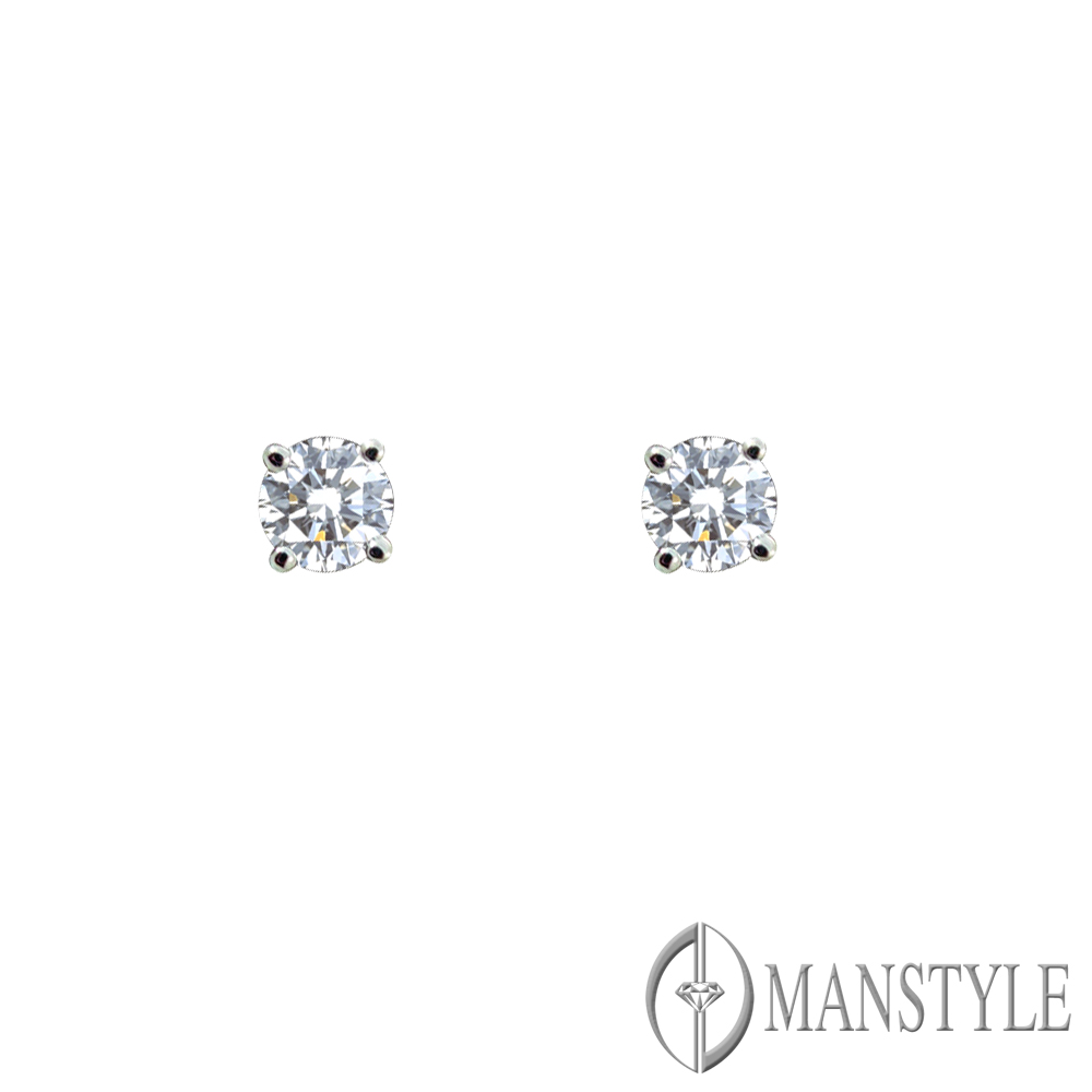 MANSTYLE 四方納福 0.10ct 鑽石耳環