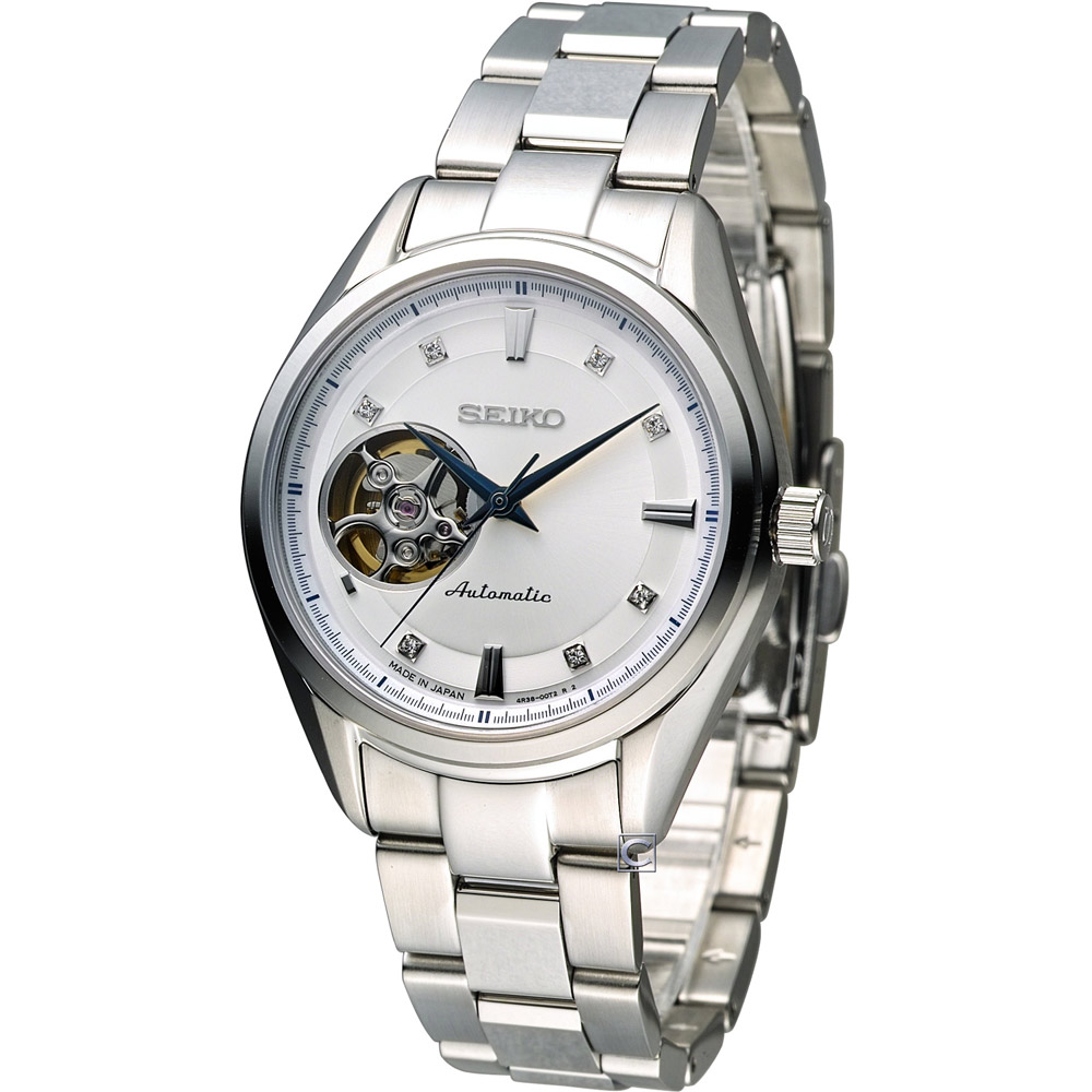 SEIKO Presage 4R38 開心系列機械腕錶(SSA871J1)-銀/34mm