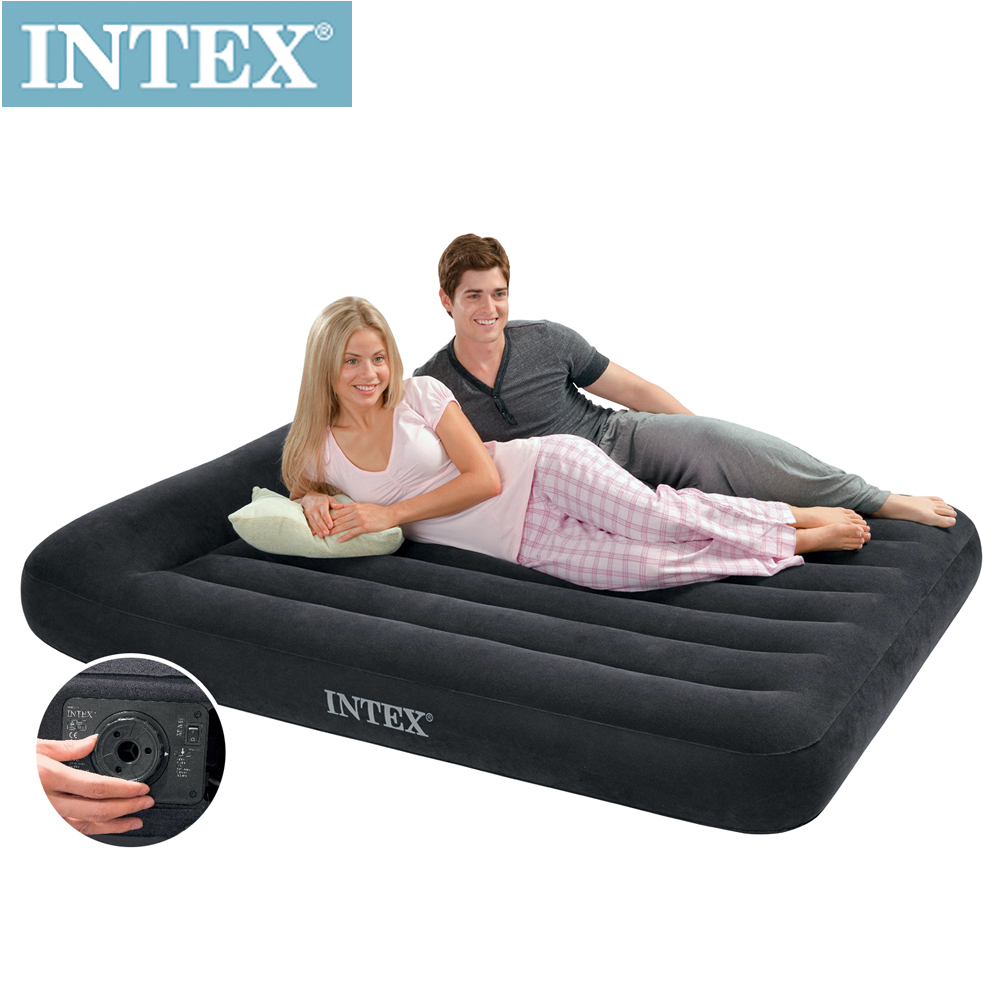 INTEX 舒適型內建電動幫浦充氣床墊-雙人寬137cm-有頭枕(66776)