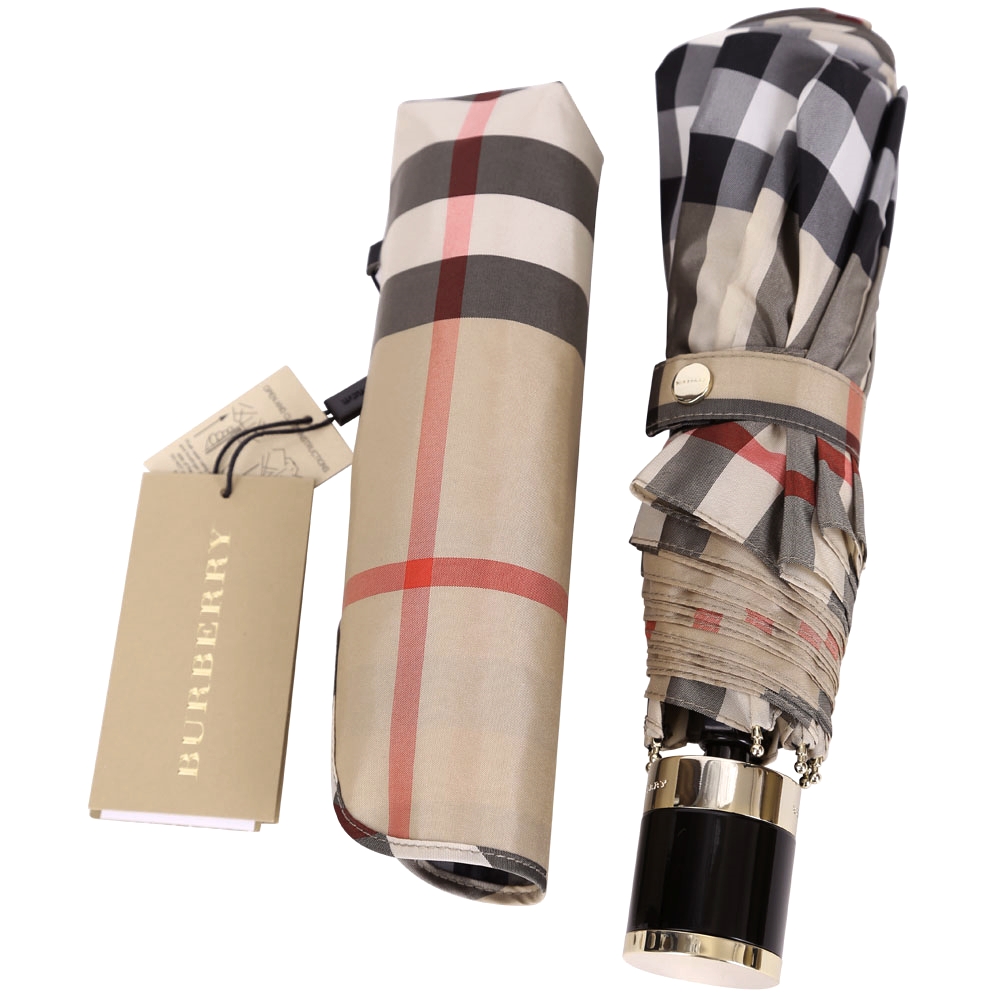 BURBERRY 經典格紋摺疊傘(駝色) | Yahoo奇摩購物中心