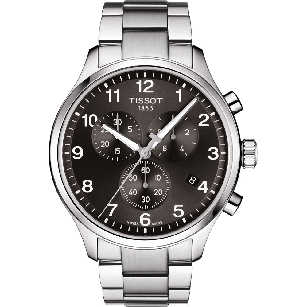 TISSOT天梭 韻馳系列CHRONO XL 大徑面計時腕錶-黑/45mm
