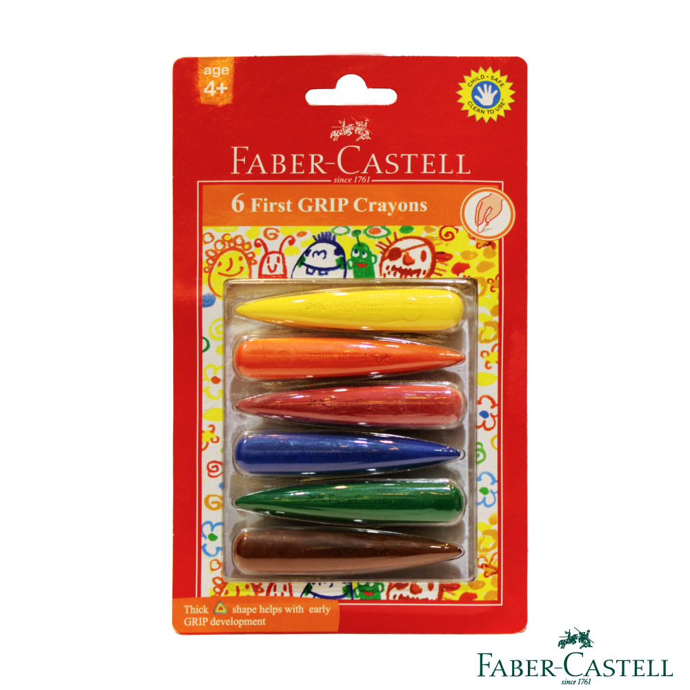 Faber-Castell紅色系 學齡子彈無毒蠟筆6色