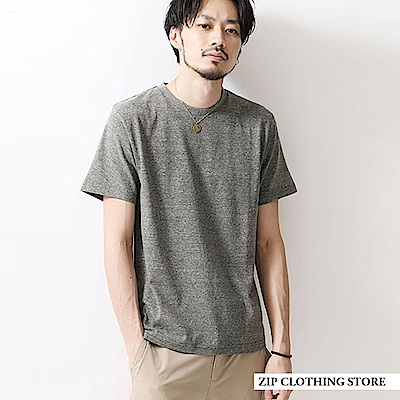 木質紋素色短袖T恤(16色) ZIP日本男裝