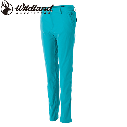 【Wildland 荒野】女彈性透氣抗UV合身長褲藍