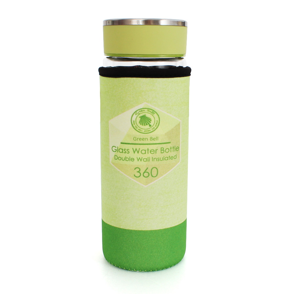 Green Bell雙層玻璃冷熱兩用隨行杯-360ml(綠)