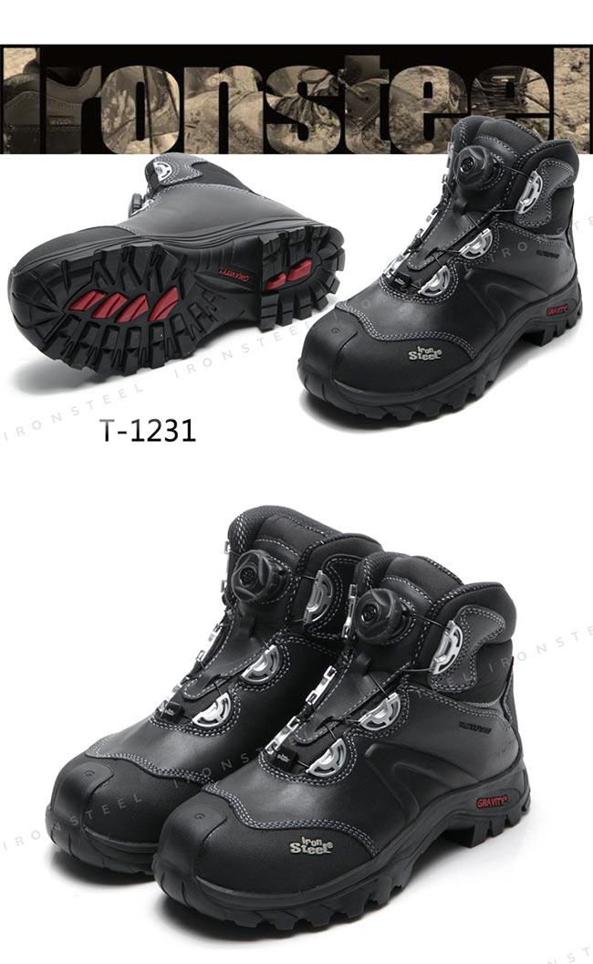 IronSteel T-1231 防水襪套快旋鈕鞋扣高筒安全鞋