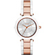 DKNY Stanhope 名模風采陶瓷時尚腕錶-銀x雙色版/36mm product thumbnail 1
