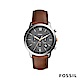 FOSSIL NEUTRA CHR 磨砂灰三眼計時男錶 咖啡色真皮錶帶 約44mm FS5408 product thumbnail 1