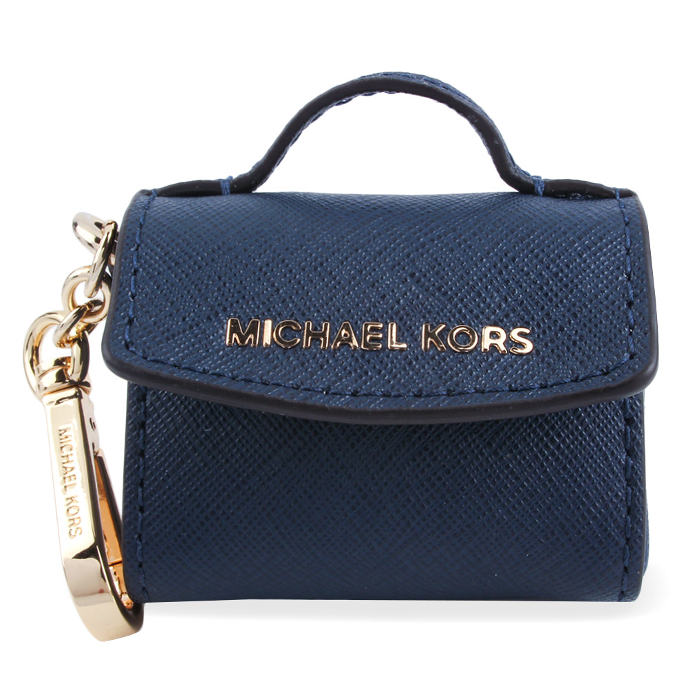 MICHAEL KORS 掀蓋女包造型迷你鑰匙圈吊飾-深藍色