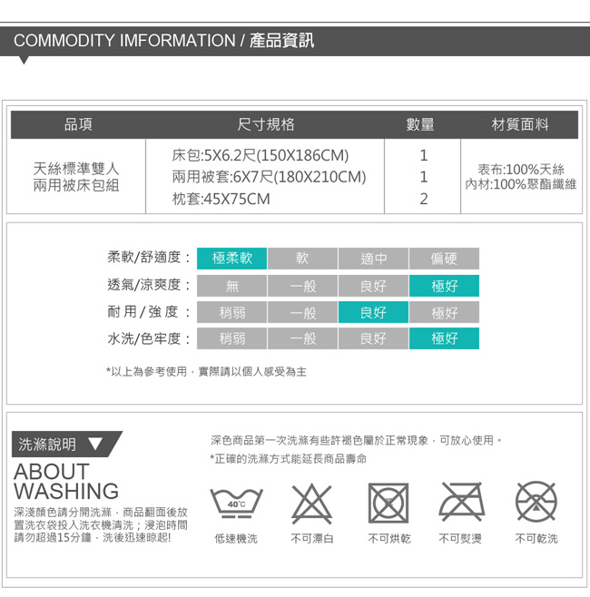 LAMINA 電影式 100%天絲四件式兩用被套床包組(雙人)