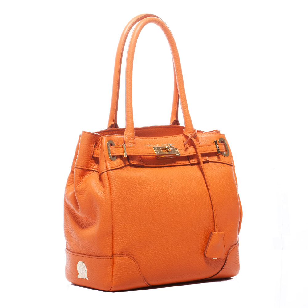 A.D.M.J. 經典牛皮金釦COVA TOTE (ORANGE)