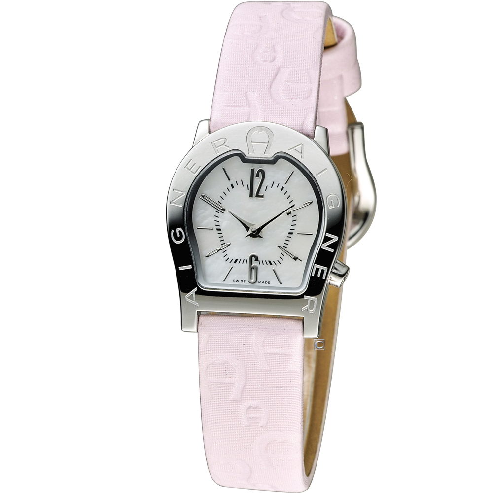 AIGNER 經典馬蹄系列女用時尚腕錶-粉紅色/24x26mm