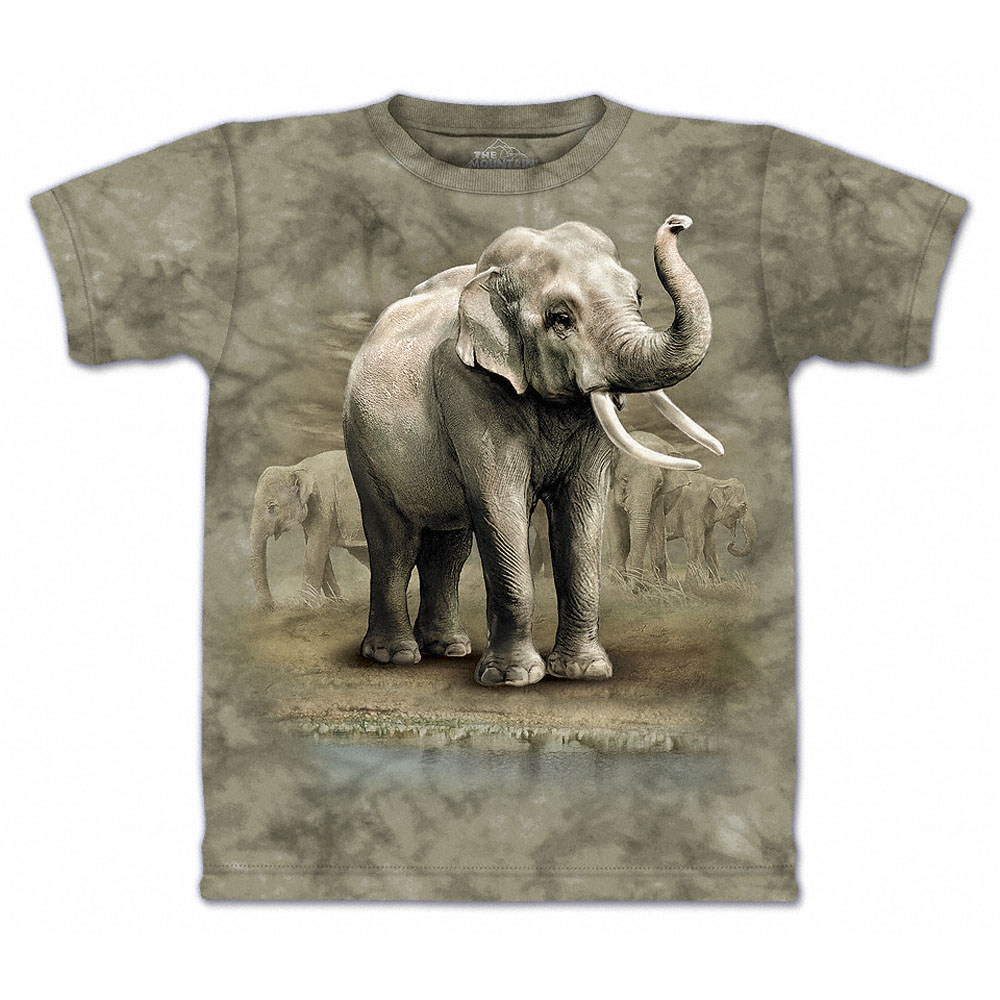 摩達客-美國The Mountain 亞洲象兒童版純棉環保短袖T恤