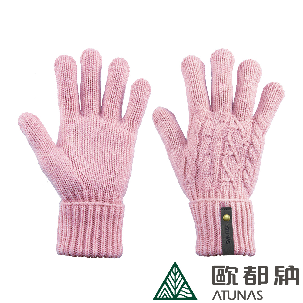 【ATUNAS 歐都納】女款保暖手套 A-A1402W 灰粉