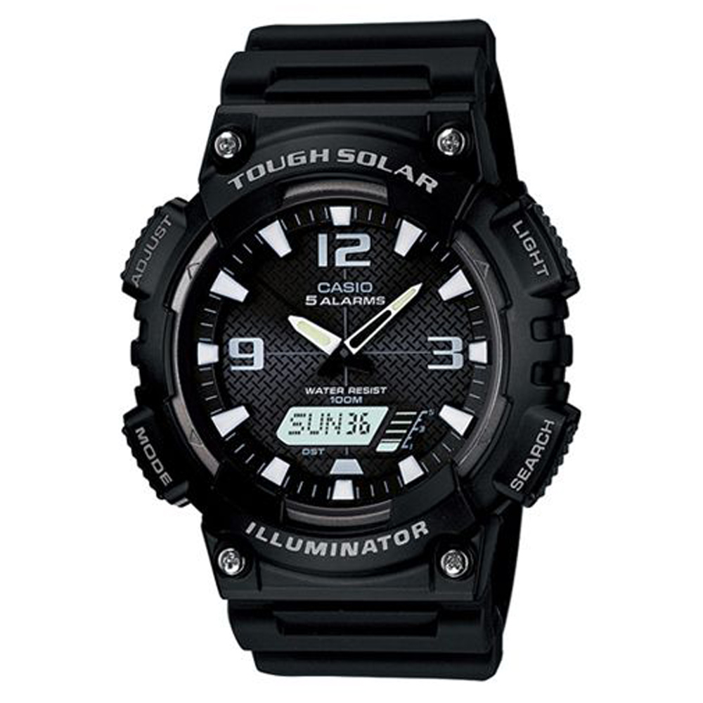 CASIO 新一代光動遊俠雙顯運動腕錶(AQ-S810W-1A)-黑x白時標/46.6mm