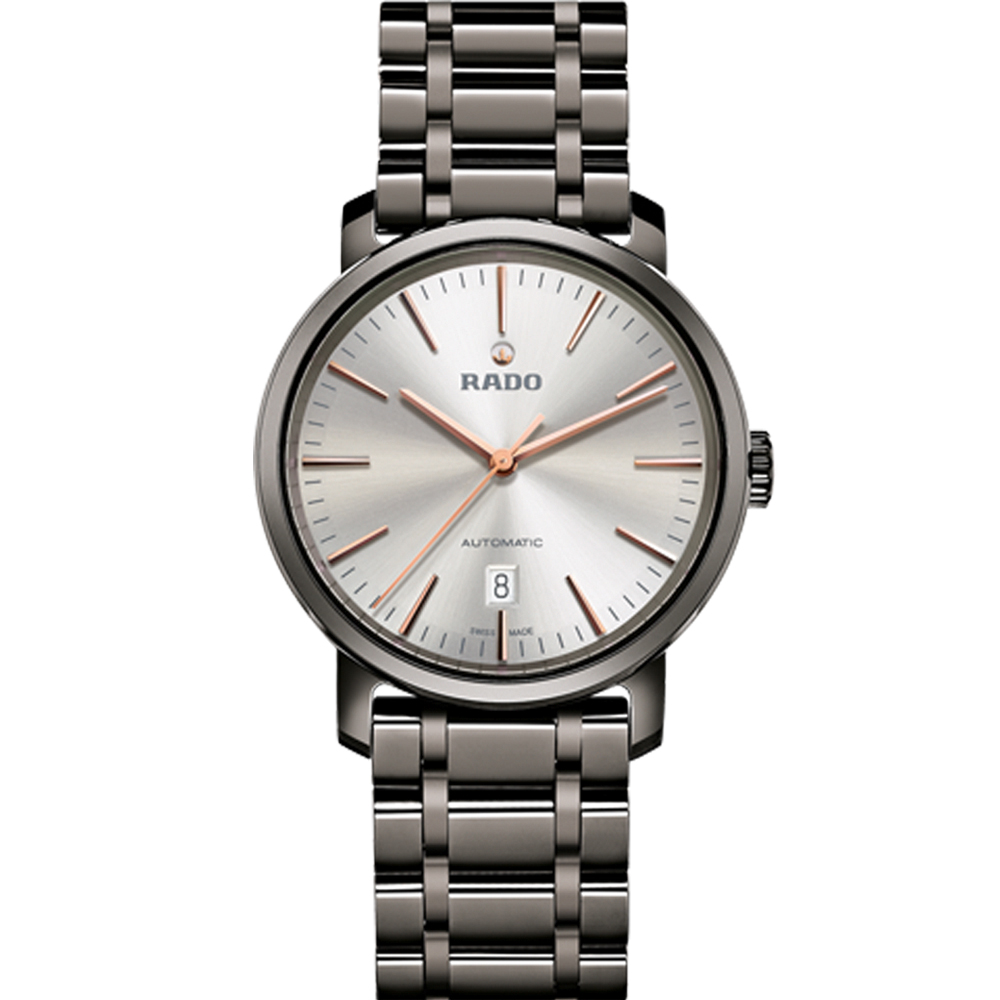 RADO 雷達錶 官方授權(R02) DiaMaster系列電漿處理高科技陶瓷機械錶-黑/40mm