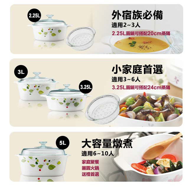 康寧Corningware 3L方形康寧鍋-綠野微風