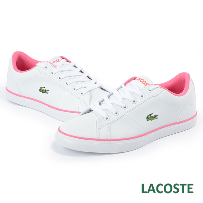 LACOSTE 女用休閒鞋-白/粉