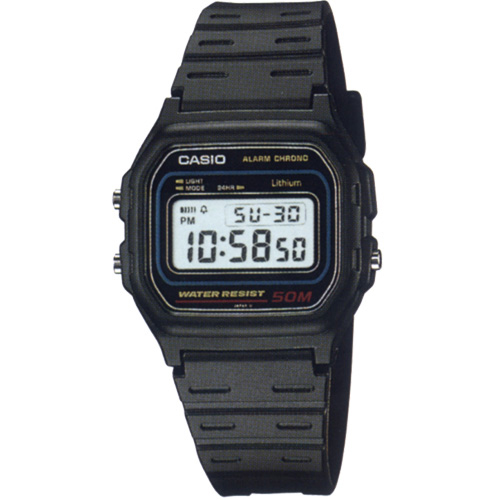 CASIO黑復古簡便型數位休閒錶(W-59-1)