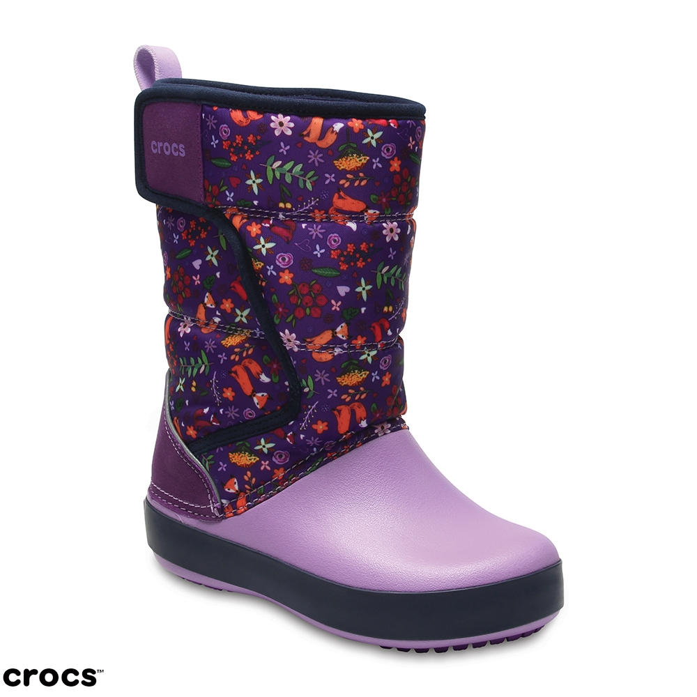 Crocs 卡駱馳 (童鞋) 兒童圖案雪地洛基靴 204704-538