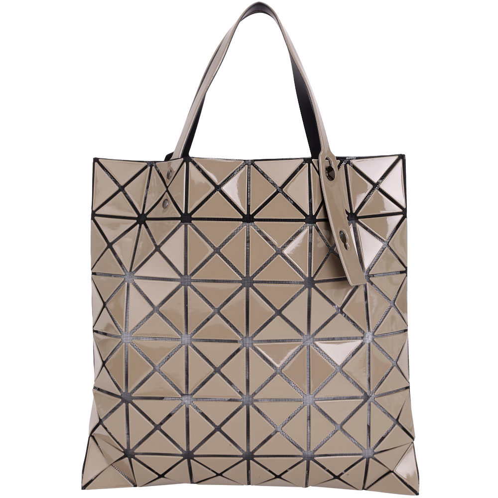 三宅一生BAOBAO ISSEY MIYAKE LUCENT 6x6 灰棕色托特包