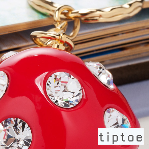 tiptoe by e.m. 水晶香菇造型 壓克力鎖匙圈 (WHITE)