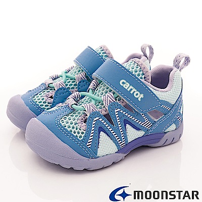日本月星頂級童鞋 機能護趾速乾款 TW2039淺藍(小童段)