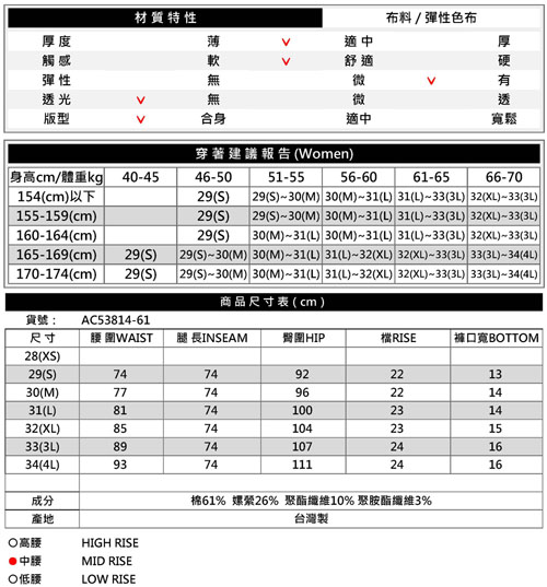 BRAPPERS 女款 AC-Cargo系列-女用彈性中腰窄管褲-黑