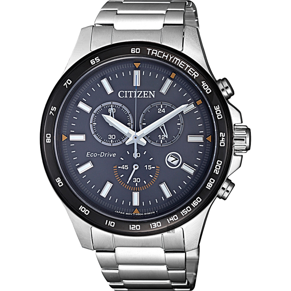 CITIZEN星辰 Chronograph 光動能計時手錶-灰x銀/42mm AT2424-82H