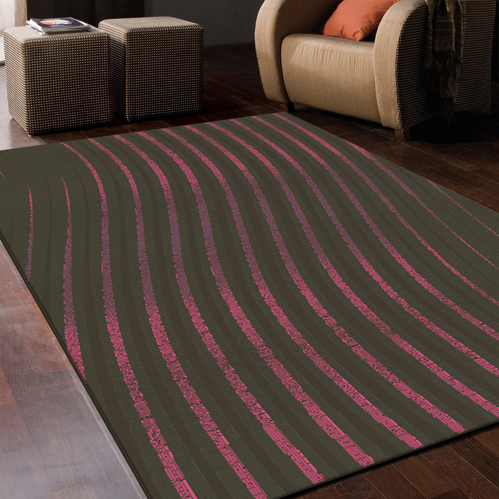【范登伯格】卡莫-跳耀紅活潑線條設計進口高質感仿羊毛地毯-160X230cm