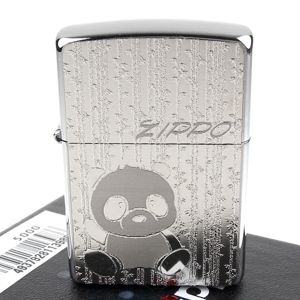 ZIPPO 日系~Metal Plate-貓熊/熊貓圖案貼飾加工打火機