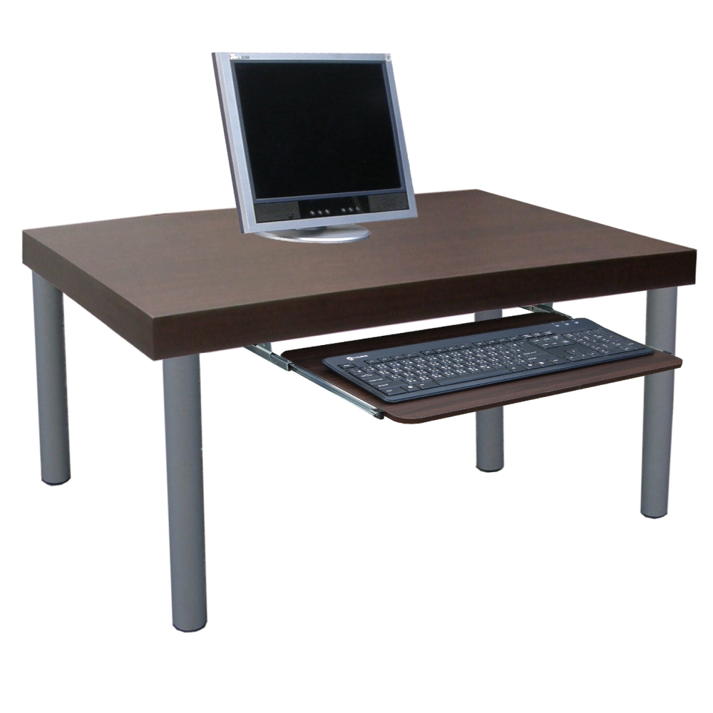 Dr. DIY 厚型桌面電腦桌/和室桌(79x59cm)-深胡桃木色(含鍵盤抽)