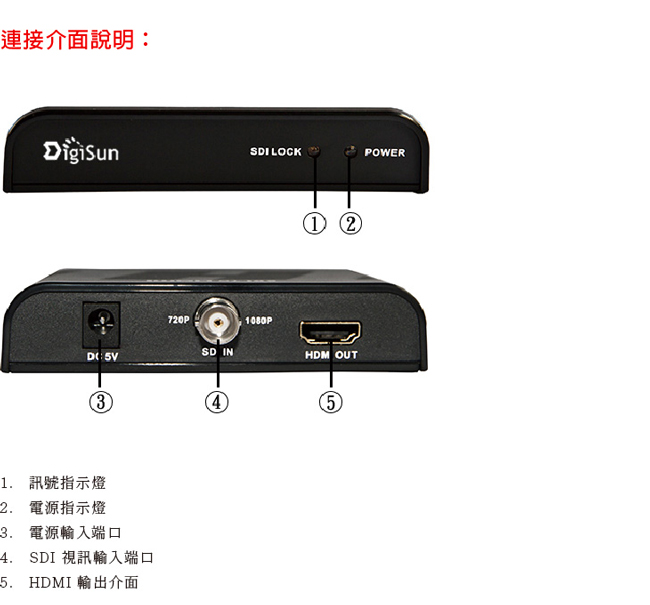 DigiSun VH578 SDI轉HDMI高解析影音訊號轉換器