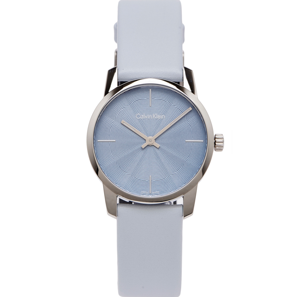 Calvin Klein 水波紋設計款手錶(K2G231VN)-水波紋面x藍色/31mm