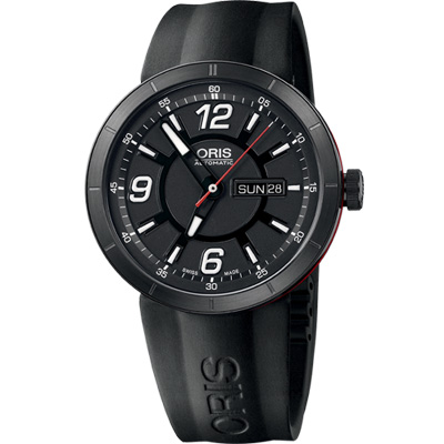 ORIS TT1 Day Date 陶瓷極速機械腕錶-橡膠錶帶/43mm