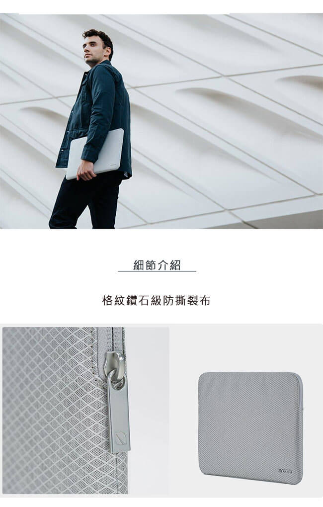 INCASE Slim Sleeve iPad Pro 12.9 吋格紋耐磨保護套-鑽石銀