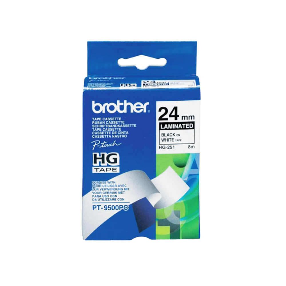 Brother HG-251 高速列印標籤帶 ( 24mm 白底黑字 )