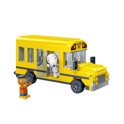 BanBao邦寶積木 史努比系列 Peanuts Snoopy 黃色校車 7506