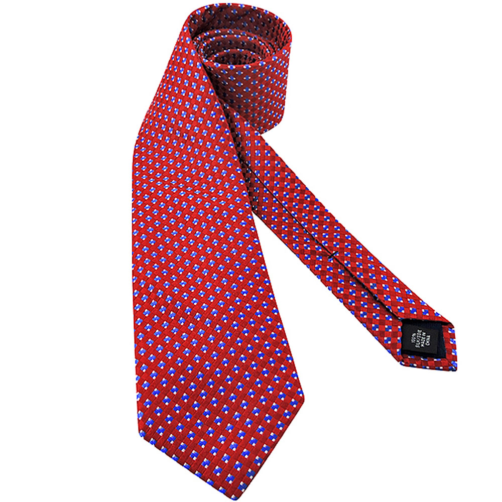 MICHAEL KORS 深紅色菱格紋造型領帶