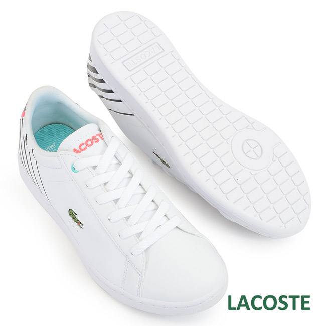 LACOSTE 女用休閒鞋-白/粉