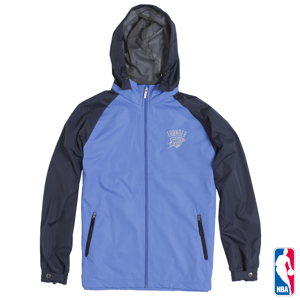 NBA-奧克拉荷馬雷霆隊連帽運動風衣外套-藍(男)