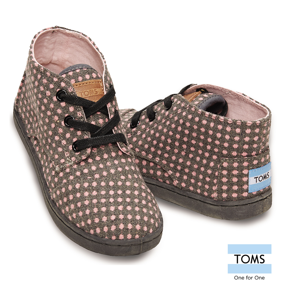 TOMS 可愛點點帆布休閒鞋-孩童款