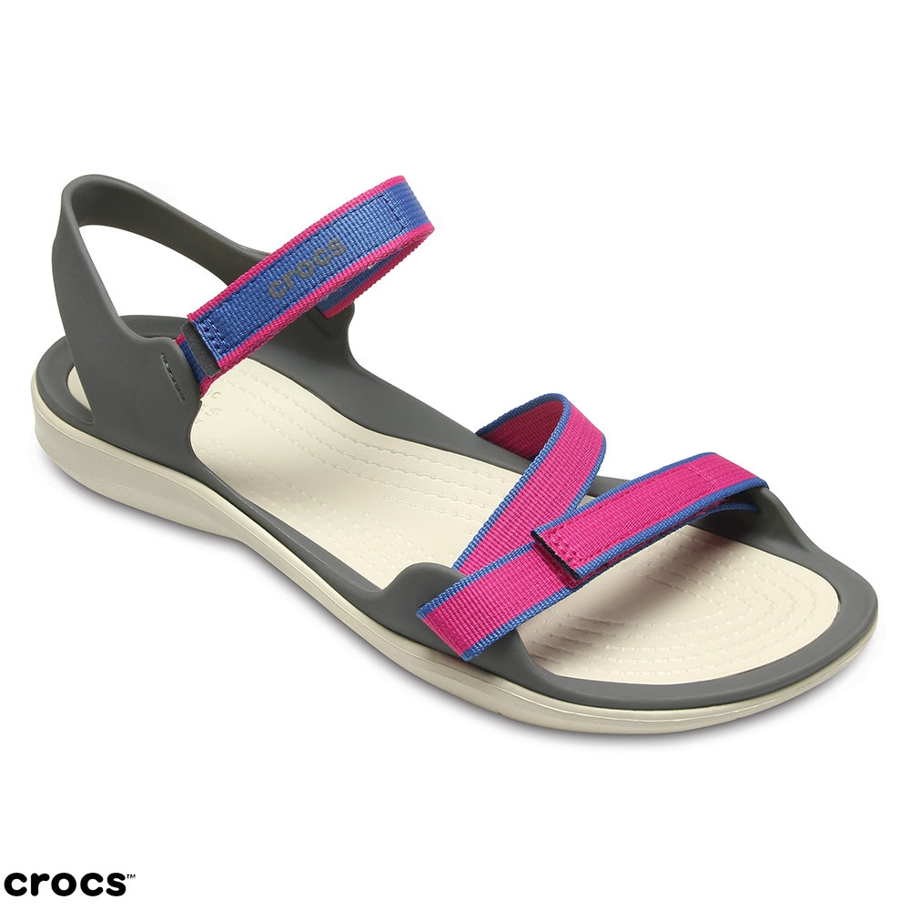 Crocs 卡駱馳 (女鞋) 激浪織帶涼鞋 204804-6X0