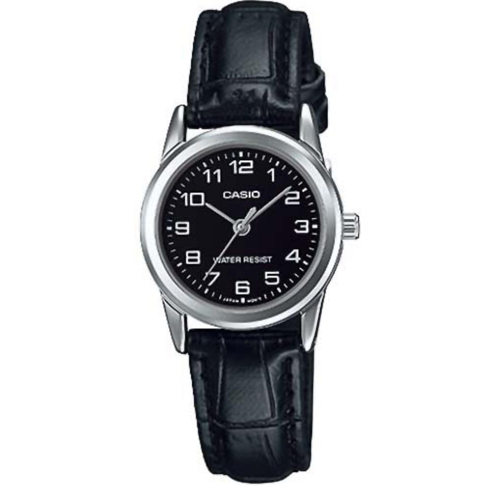 CASIO 經典復古時尚簡約巧小指針皮帶腕錶-黑面X黑(LTP-V001L-1)/25mm