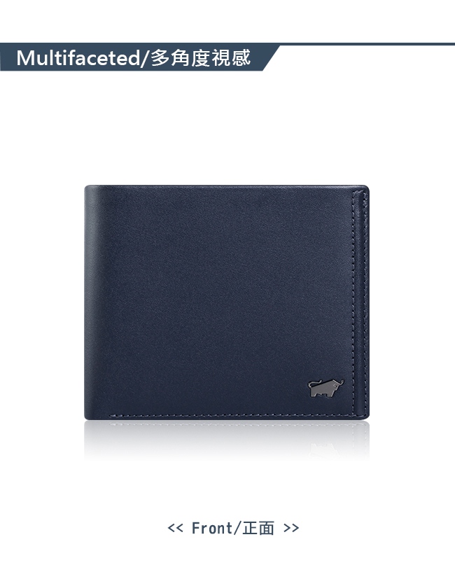 BRAUN BUFFEL -ANDRO 安卓系列12卡加大款皮夾 - 海軍藍