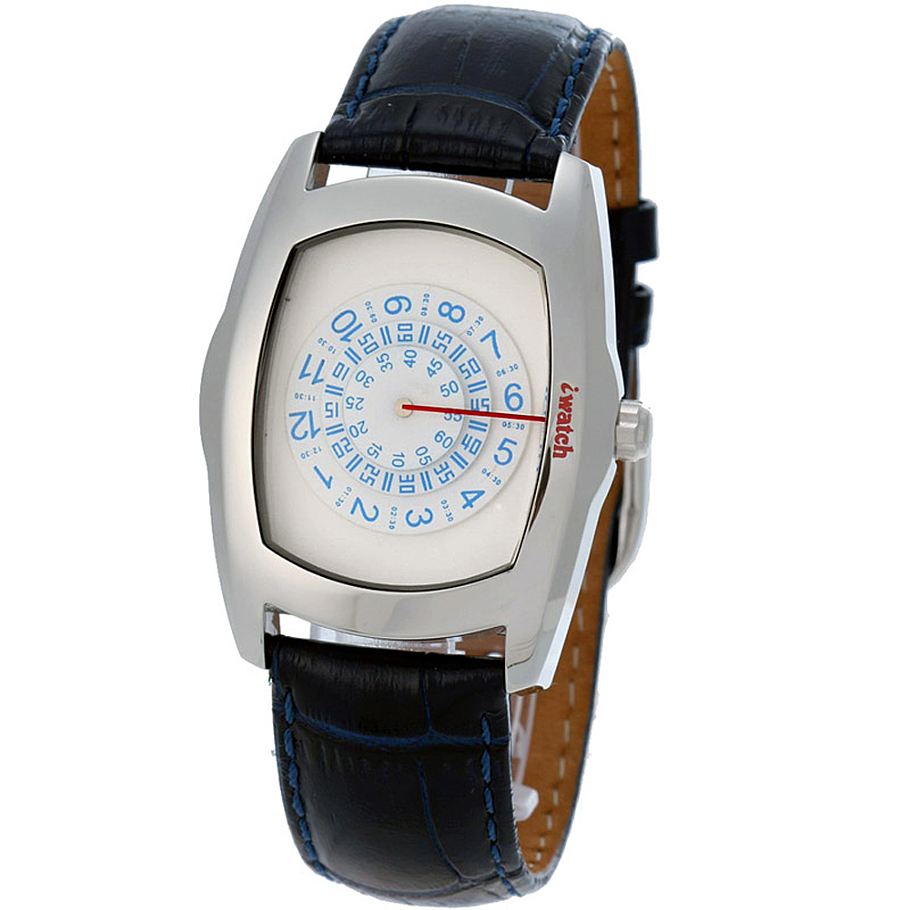 iwatch 型男索女正點個性磅秤錶-藍白/43mm