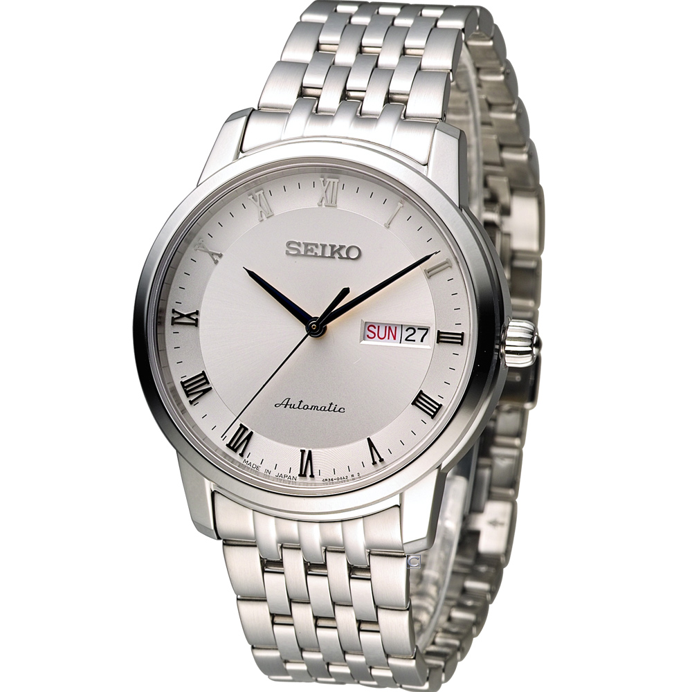 SEIKO Presage 尊爵羅馬經典機械腕錶(SRP691J1)-白/40mm
