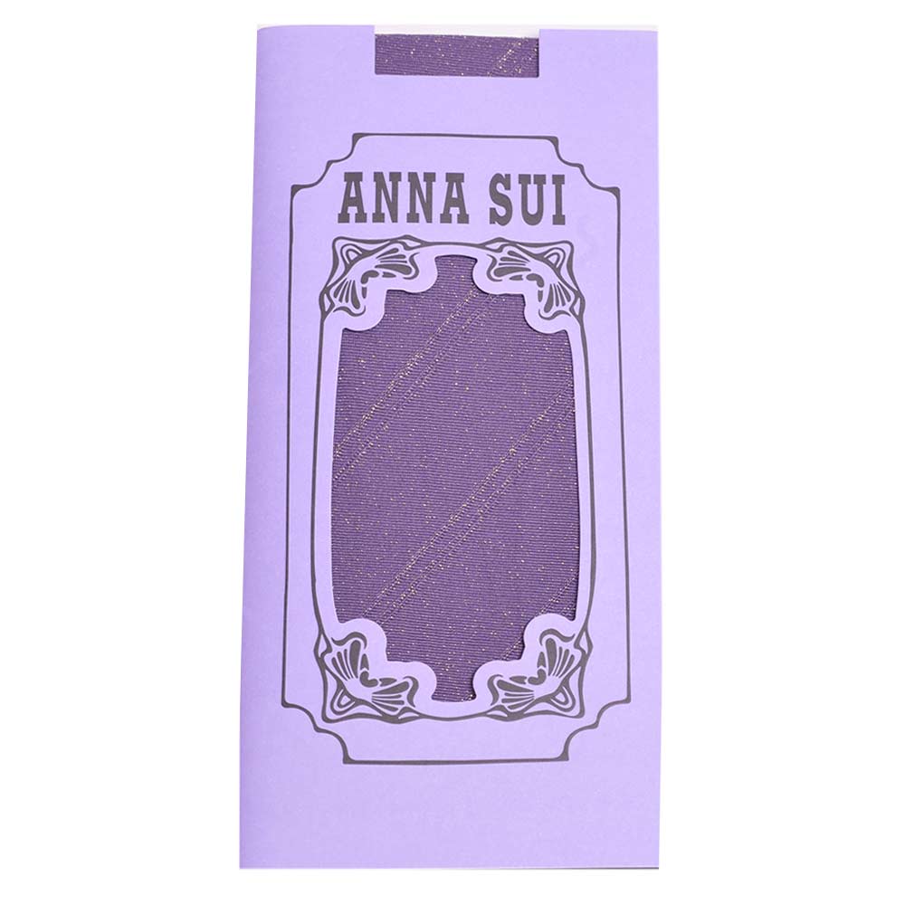 ANNA SUI 金蔥斜紋靜電防止加工半統襪(紫色)